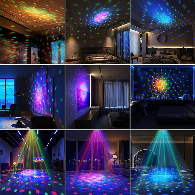 Party Disco Strobe Ocean Star Projector - Sound-Activated DJ Dance Light with Remote Control, Suitable for Parties, Bars, Birthdays, Weddings, KTV, Christmas & Halloween Dancing Décor