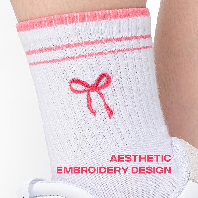 CoolMate Pilates Socks with Grips for Women, Yoga Socks, Crew Non Slip Women for Barre, Pilates Gifts