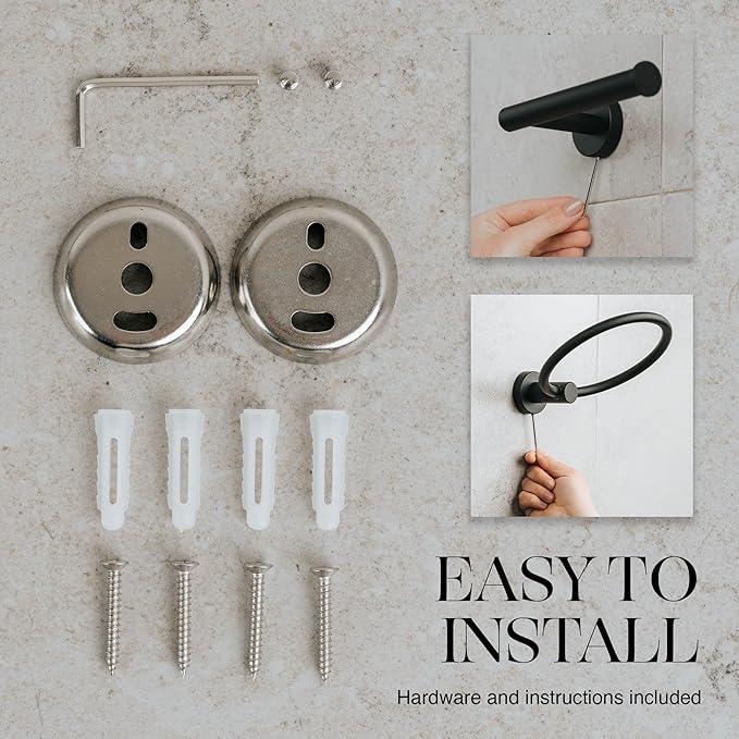 Matte Black Bathroom Hardware Set (4-Piece)