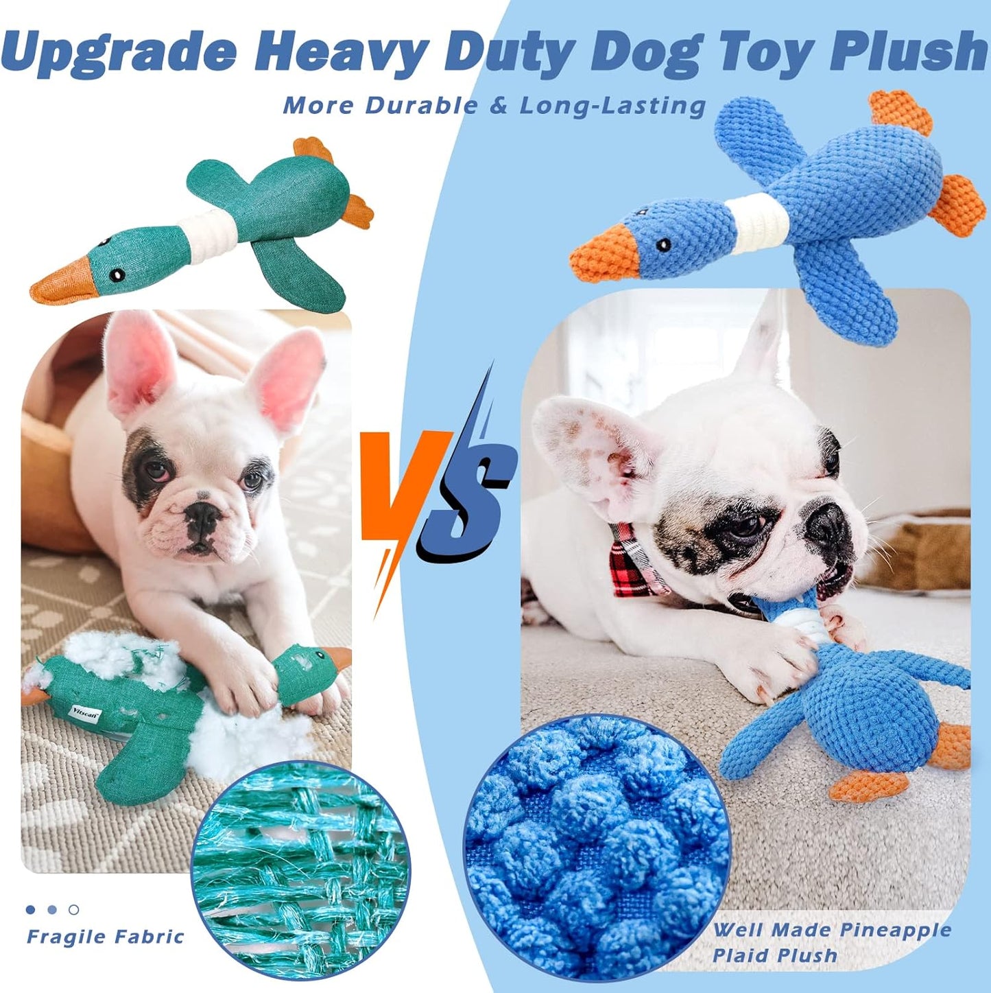Interactive Plush Goose Dog Toy – Crinkle & Squeaky Chew Toy