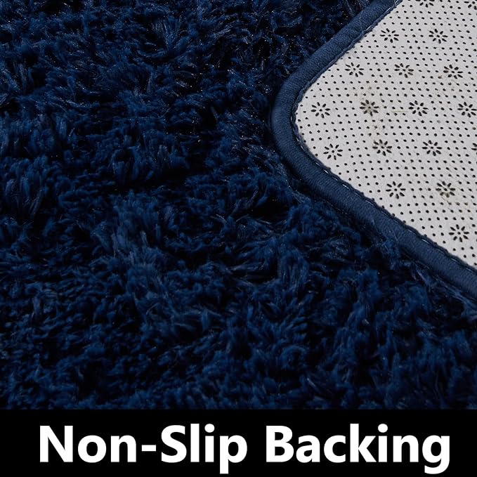 TABAYON Shag Area Rug, 5x7 Ft Navy Blue Upgrade Anti-Skid Durable Rectangular Cozy Rug, High Pile Soft Throw Rug for Nursery Room Living Room