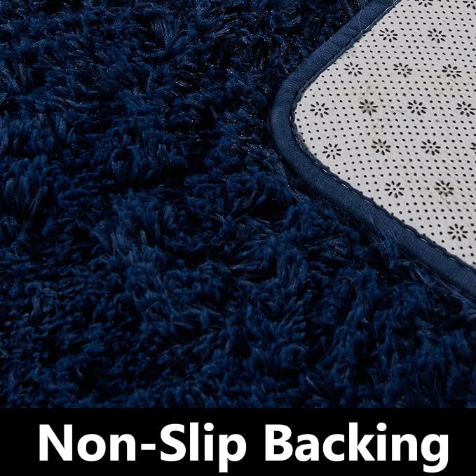 TABAYON Shag Area Rug, 4'x6' Navy Blue Indoor Ultra Soft Plush Rugs for Living Room, Non-Skid Modern Nursery Faux Fur Rugs for Home Decor