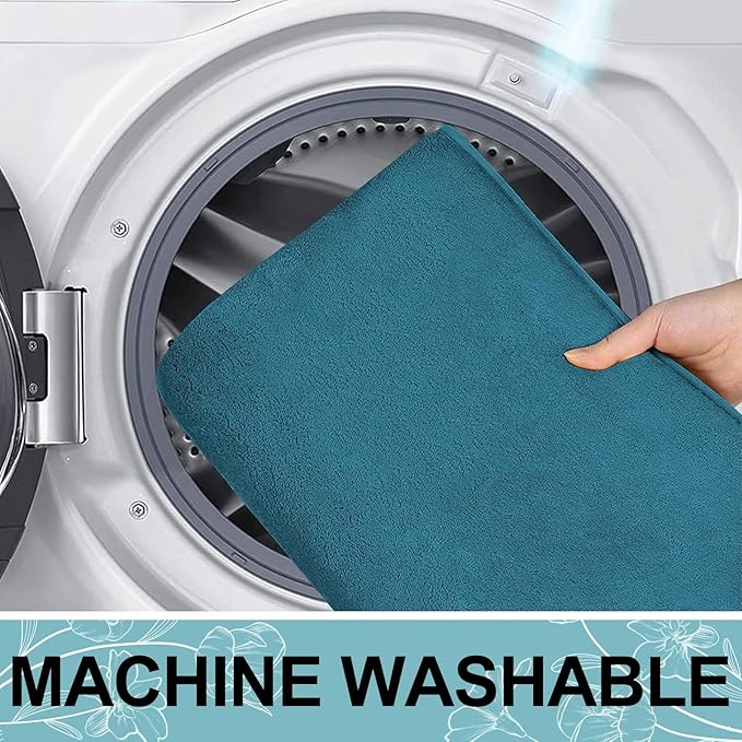 Smiry Memory Foam Bath Mat 36x24, Extra Soft and Absorbent Bathroom Mats, Non Slip Washable Carpet for Floor, Shower and Tub, Peacock Blue