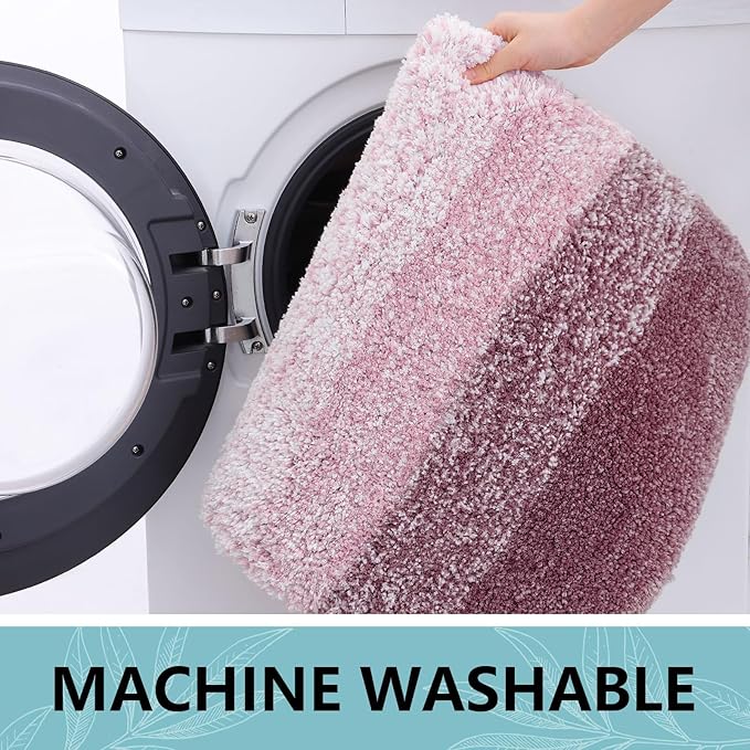 Arotive Microfiber Bathroom Rugs, Shaggy Soft and Absorbent Bath Rug, Non-Slip, Thick Plush Machine Washable Dry Bath Mats for Bathroom, Tub and Shower, 30x20, Mauve, Rectangular