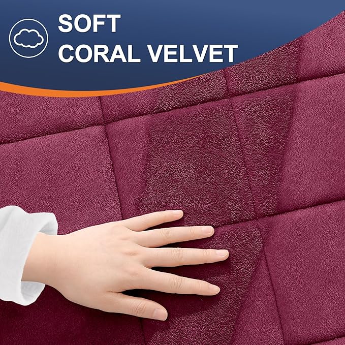 OLANLY Memory Foam Bath Mat 47x32, Ultra Soft and Absorbent Bathroom Rugs, Machine Washable, Comfortable Bath Carpet for Bathroom Floor, Tub and Shower, Burgundy