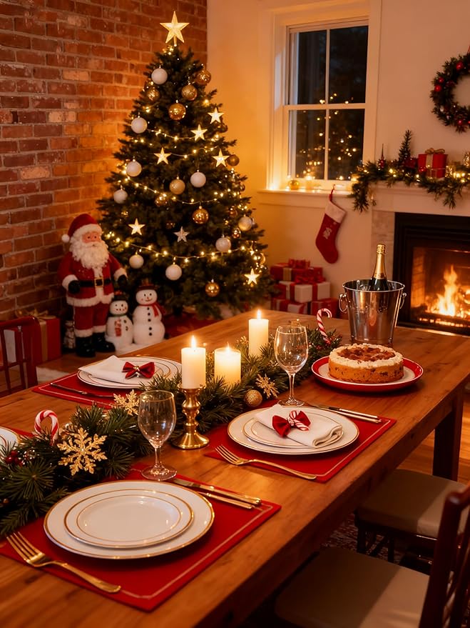 GATHER 350PCS Gold Plastic Plates - White and Gold Disposable Plastic Dinnerware Set Include 50 Dinner Plates, 50 Dessert Plate, 150 Silverware, 50 Napkins, 50 Cups for Party & Wedding & Christmas
