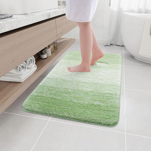 Arotive Microfiber Bathroom Rugs, Shaggy Soft and Absorbent Bath Rug, Non-Slip, Thick Plush Machine Washable Dry Bath Mats for Bathroom, Tub and Shower, 36x24, Sage Green, Rectangular