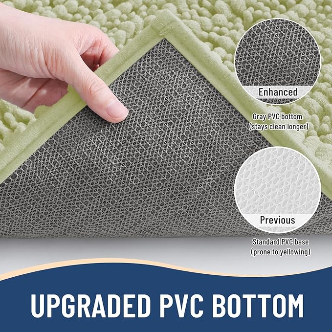 Arotive Luxury Chenille Bathroom Rug Mat, Extra Soft Thick Absorbent Shaggy Bath Rugs, Non-Slip Machine Wash Dry, Plush Bath Mats for Bathroom, Shower and Tub, 36x24, Vanilla