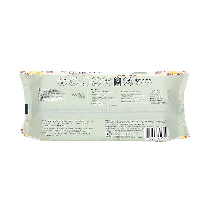 The Honest Company Hypoallergenic Multi-Use Baby Wipes for Sensitive Skin, Baby Pattern Play, 576 Count