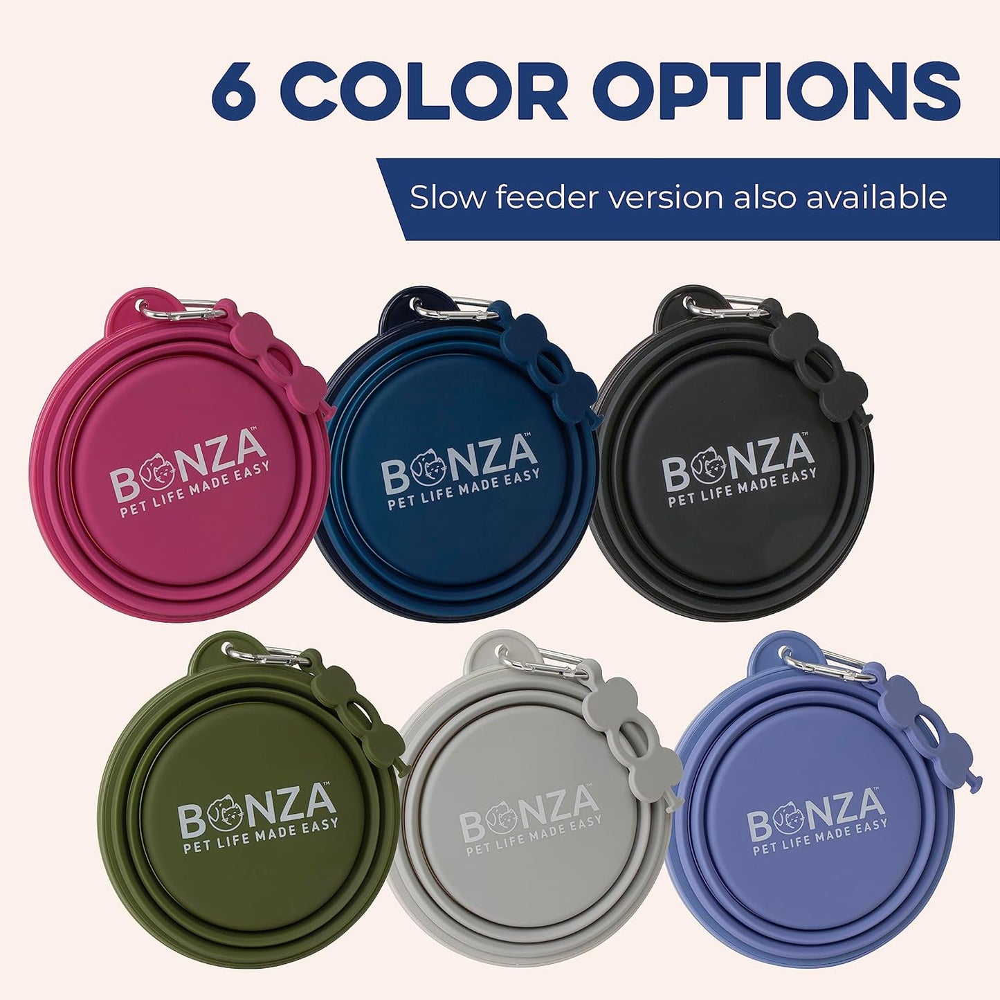 Collapsible Dog Slow Feeder Bowl for Travel