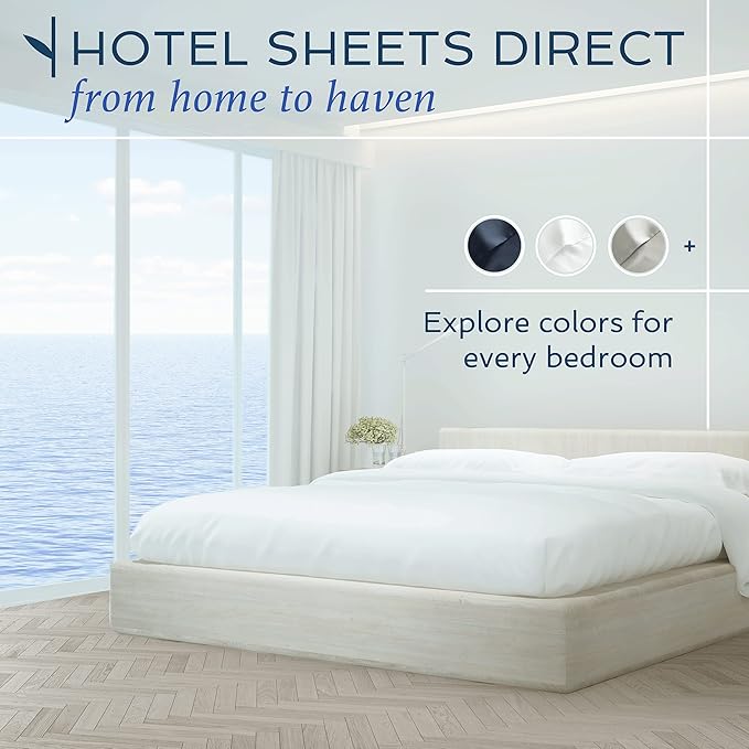 Hotel Sheets Direct 100% Viscose Derived from Bamboo Sheets Set Twin XL - Cooling Bed Sheets with 1 Pillowcase- Breathable, Moisture Wicking & Silky Soft Sheets Set- Navy Blue