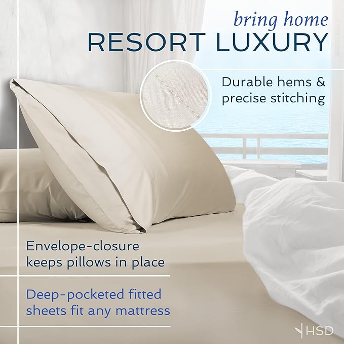 Hotel Sheets Direct 3 Piece Bed Sheet Set Twin Size, 100% Viscose Derived from Bamboo Sheets Set with 1 Pillowcase, Cooling & Breathable Luxury Bedding, Moisture-Wicking & Silky Soft, Dark Gray