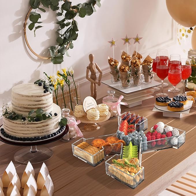 13.8" Acrylic Letter Charcuterie Tray, Charcuterie Letters Fillable Box for Food, Reusable Serving Cake Candy Dish Display Tray for Birthday Anniversary Party Decoration (Letter X)