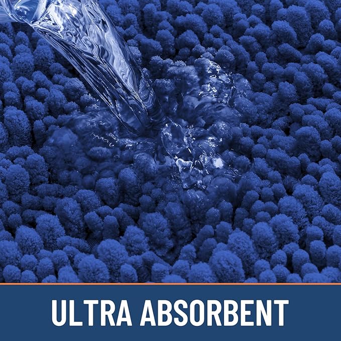 Smiry Bathroom Rugs Mat 30x20, Extra Soft Absorbent Chenille Bath Rugs, Non Slip Rubber Backing Machine Washable Quick Dry Bath Mats for Bathroom Floor, Tub, Shower, Home Decor Accessories, Royal Blue