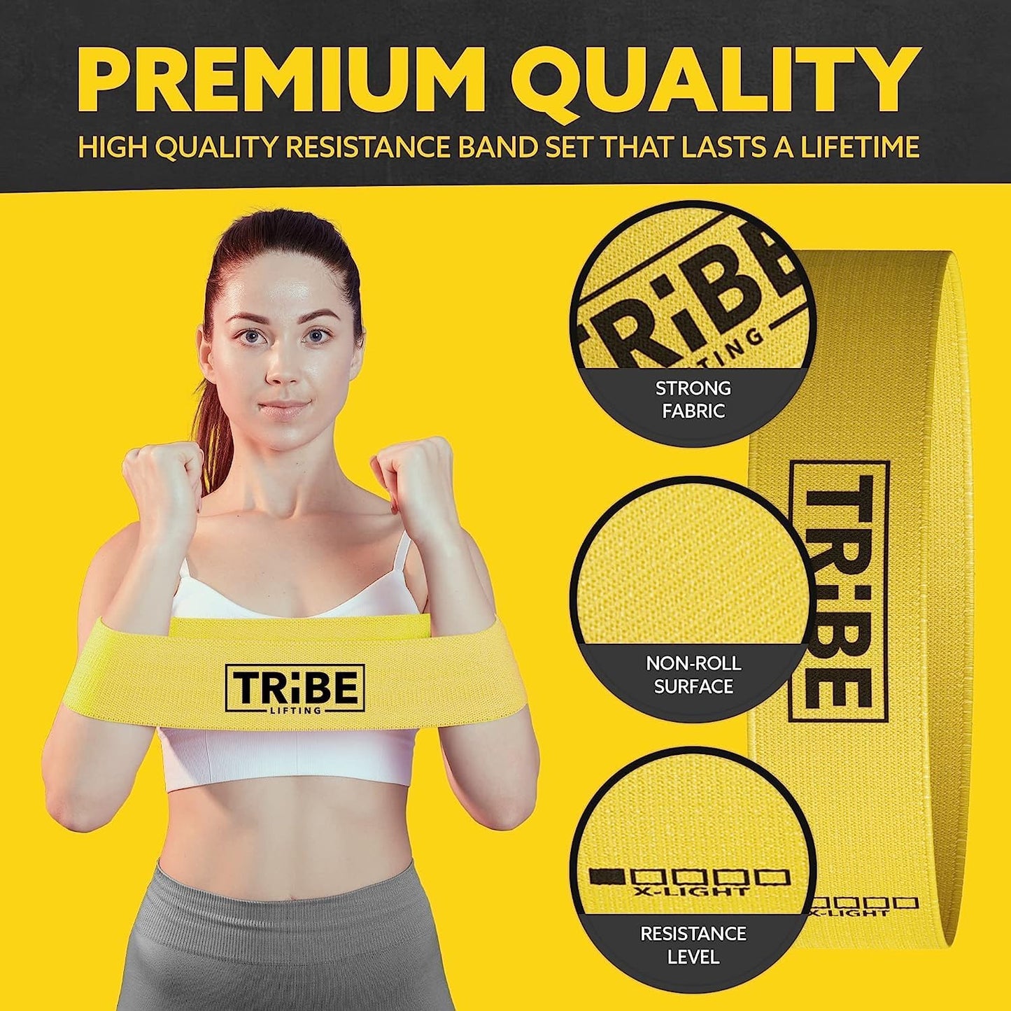 Fabric Resistance Bands Set for Leg and Glute Workout