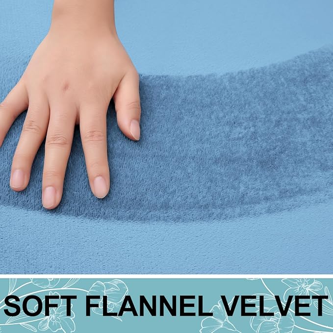 Smiry Memory Foam Bath Mat 36x24, Extra Soft and Absorbent Bathroom Mats, Non Slip Washable Carpet for Floor, Shower and Tub, Blue