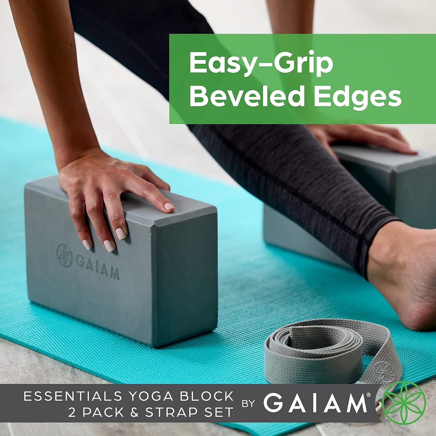 EVA Foam Yoga Block and Strap for Stretching Support