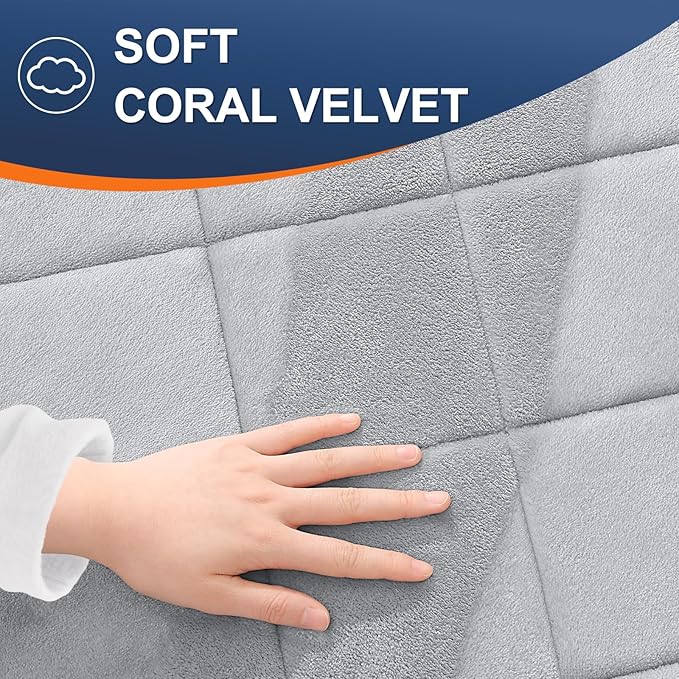 OLANLY Memory Foam Bath Mat 36x24, Ultra Soft and Absorbent Bathroom Rugs, Machine Washable, Comfortable Bath Carpet for Bathroom Floor, Tub and Shower, Light Gray