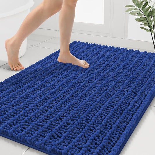 Smiry Bathroom Rugs Mat 40x32, Extra Soft Absorbent Chenille Bath Rugs, Non Slip Rubber Backing Machine Washable Quick Dry Bath Mats for Bathroom Floor, Tub, Shower, Home Decor Accessories, Royal Blue