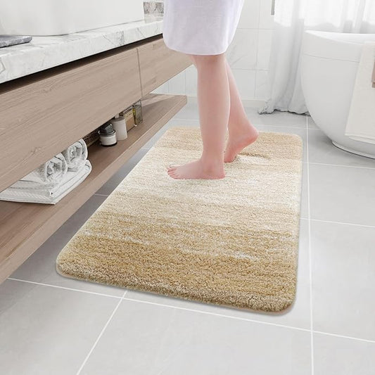 Arotive Microfiber Bathroom Rugs, Shaggy Soft and Absorbent Bath Rug, Non-Slip, Thick Plush Machine Washable Dry Bath Mats for Bathroom, Tub and Shower, 36x24, Camel, Rectangular