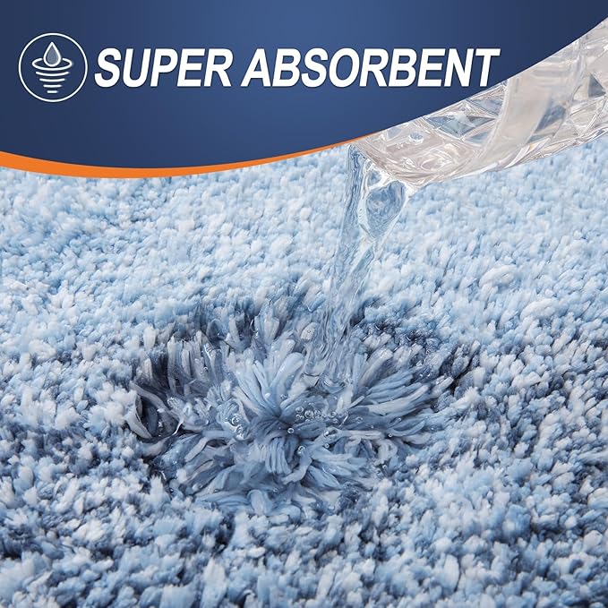 OLANLY Bathroom Runner Rugs 59x20, Extra Soft Absorbent Microfiber Bath Rugs, Rubber Backing, Quick Dry, Machine Washable Bath Mats for Bathroom Floor, Tub and Shower, Home Decor Accessories, Blue