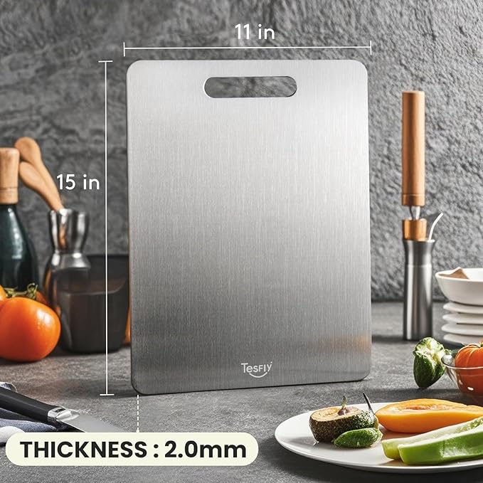 New Titanium Cutting Board -100% Pure Titanium Cutting Boards For Kitche,Easy to clean, Double-sided food-grade Cutting Board For Meats, Fruits And Vegetables (Large)