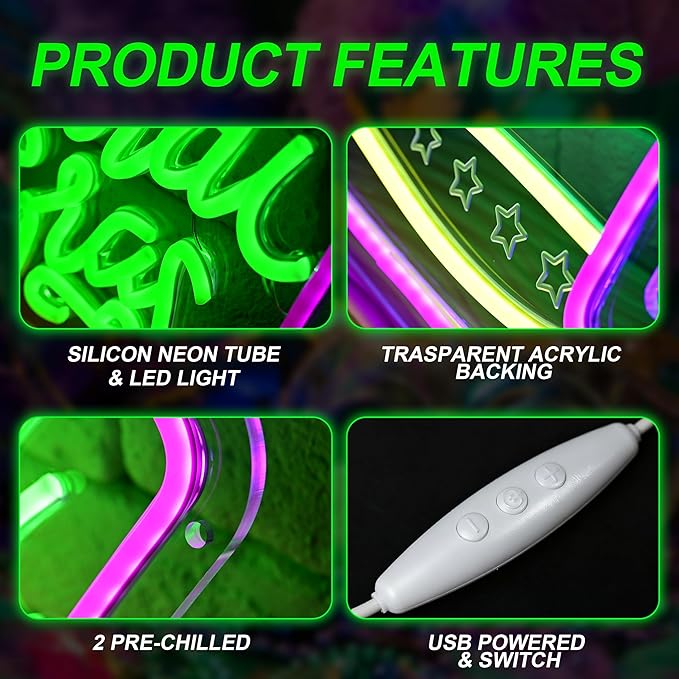 Mardi Gras Neon Sign Dimmable LED Sign, Mardi Gras Decorations Neon Light for Party Home Bedroom Wall Decor