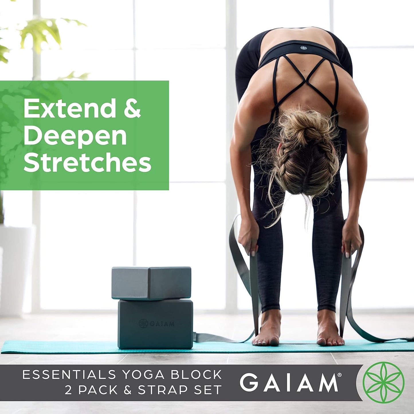 EVA Foam Yoga Block and Strap for Stretching Support