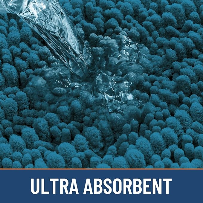 Smiry Bathroom Rugs Mat 30x20, Extra Soft Absorbent Chenille Bath Rugs, Non Slip Rubber Backing Machine Washable Quick Dry Bath Mats for Bathroom Floor, Tub, Shower, Home Accessories, Peacock Blue