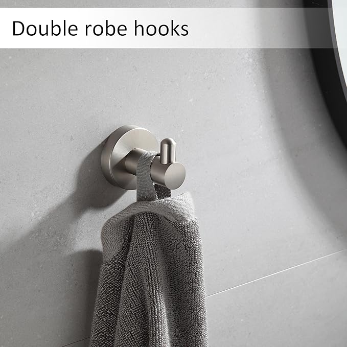 BGL Bathroom Accessories Set 4-Pieces Shiny Brushed Nickel Zinc Alloy Wall Mounted Towel Racks for Bathroom