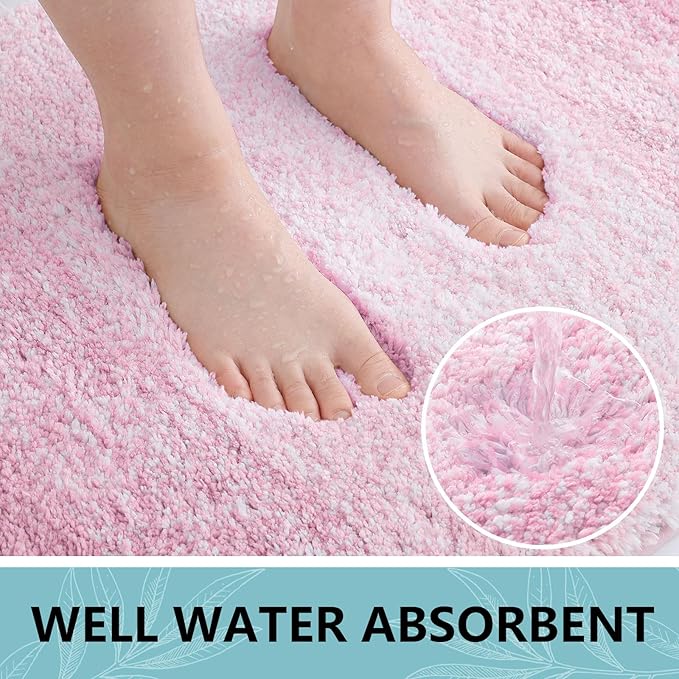Arotive Microfiber Bathroom Rugs, Shaggy Soft and Absorbent Bath Rug, Non-Slip, Thick Plush Machine Washable Dry Bath Mats for Bathroom, Tub and Shower, 30x20, Mauve, Rectangular