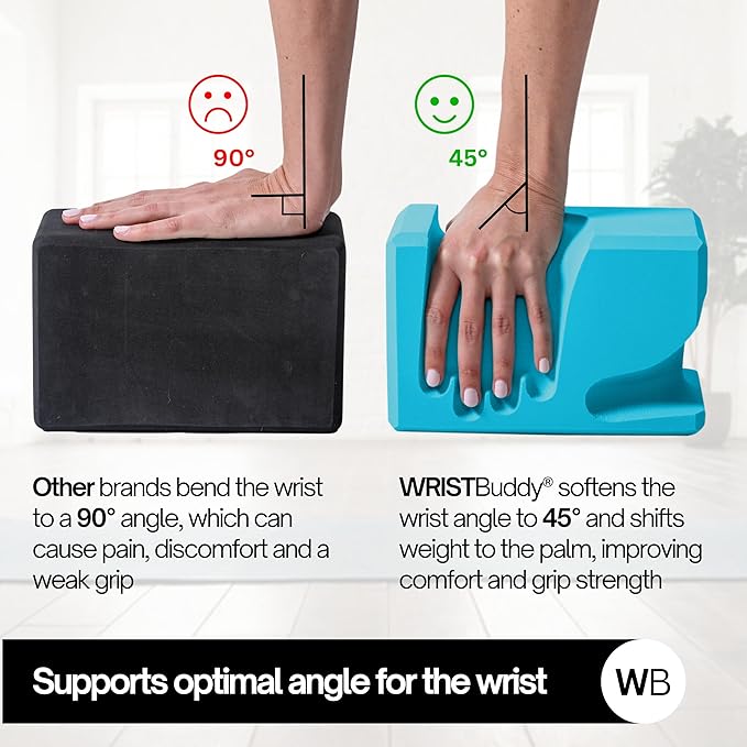 WRISTBuddy® Yoga Blocks 2-Pack (Left + Right) — Ergonomic, Hand-Shaped EVA Blocks for Wrist Relief & Better Grip | Doctor-Designed Support for Yoga, Pilates, Handstands, Push-Ups & Rehab