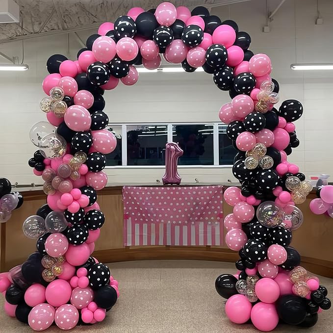 Pink & Black Balloon Decoration Kit – Confetti Party Balloon Set