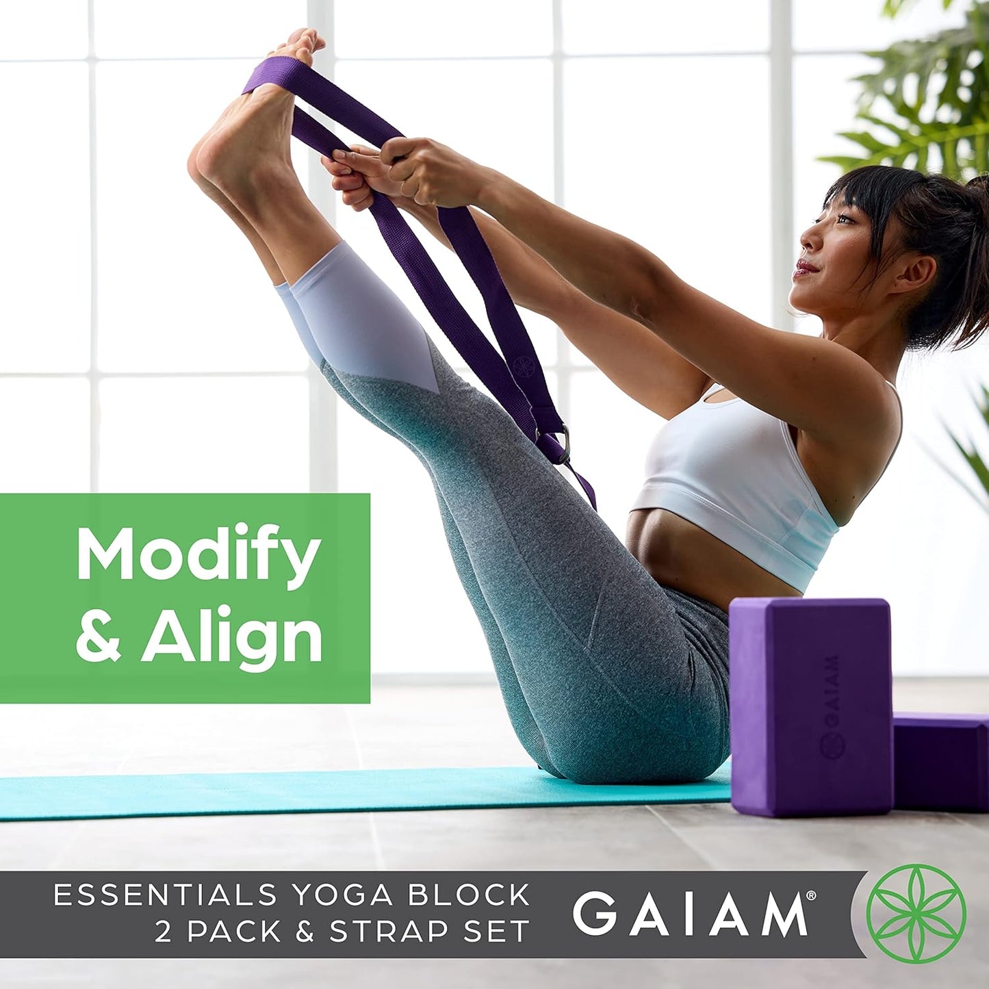 EVA Foam Yoga Block and Strap for Stretching Support