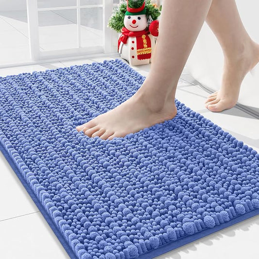 Arotive Luxury Chenille Bathroom Rug Mat, Extra Soft Thick Absorbent Shaggy Bath Rugs, Non-Slip Machine Wash Dry, Plush Bath Mats for Bathroom, Shower and Tub, 36x24, Cornflower Blue