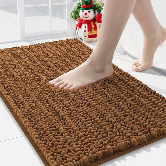 Arotive Luxury Chenille Bathroom Rug Mat, Extra Soft Thick Absorbent Shaggy Bath Rugs, Non-Slip Machine Wash Dry, Plush Bath Mats for Bathroom, Shower and Tub, 36x24, Ochre