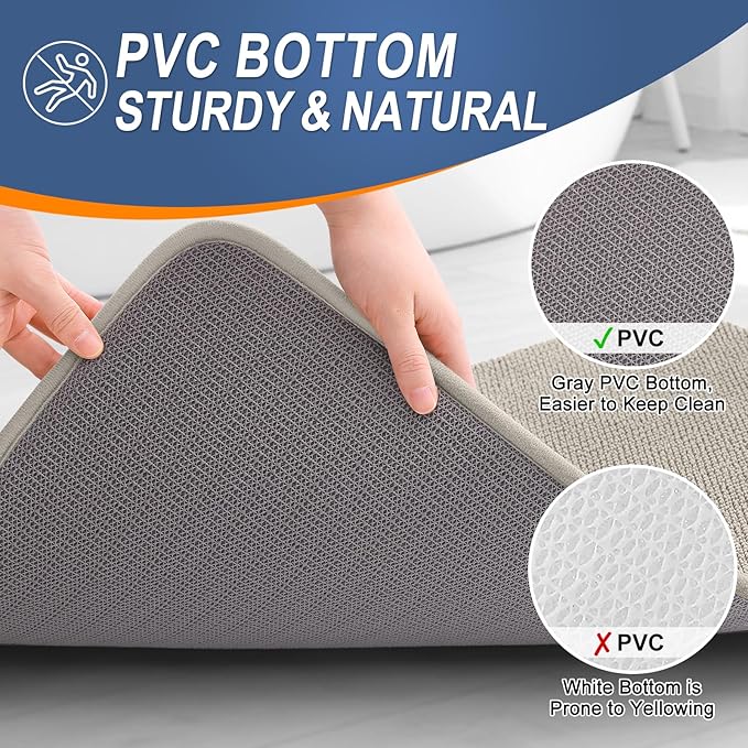 OLANLY Thick Memory Foam Bath Mat Rug 30x20, Extra Soft Absorbent Bathroom Rug, Quick Dry Bath Mats, Non-Slip, Machine Washable Carpet for Bathroom, Tub and Shower, Home Decor Accessories, Warm Taupe