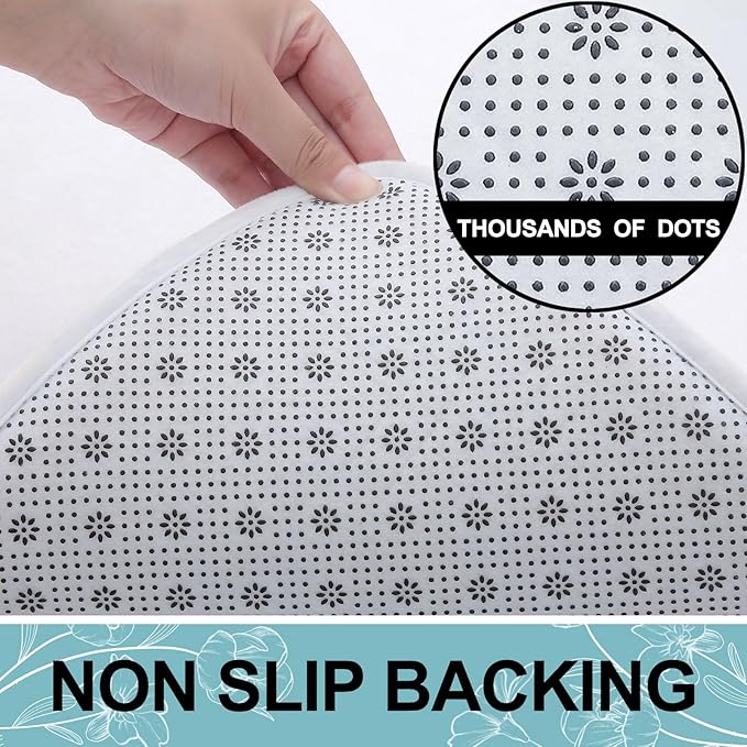 Smiry Memory Foam Bath Mat 59x24, Extra Soft and Absorbent Bathroom Mats, Non Slip Washable Carpet for Floor, Shower and Tub, White