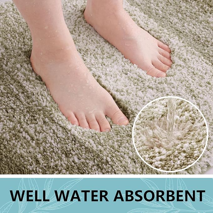 Arotive Microfiber Bathroom Rugs, Shaggy Soft and Absorbent Bath Rug, Non-Slip, Thick Plush Machine Washable Dry Bath Mats for Bathroom, Tub and Shower, 54x24, Coffee, Rectangular