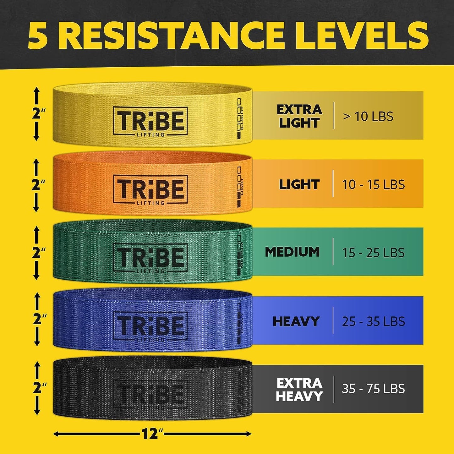 Fabric Resistance Bands Set for Leg and Glute Workout