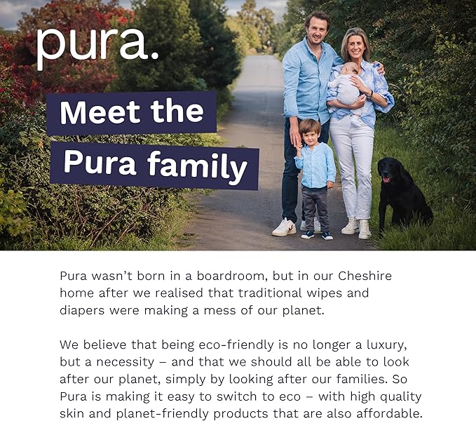 Pura Size 6 Eco-Friendly Diapers (29+ lbs) Hypoallergenic, Soft Organic Cotton, Sustainable, up to 12 Hours Leak Protection, Allergy UK, Recyclable Paper Packaging, 18 Count (Pack of 3) (54 Diapers)