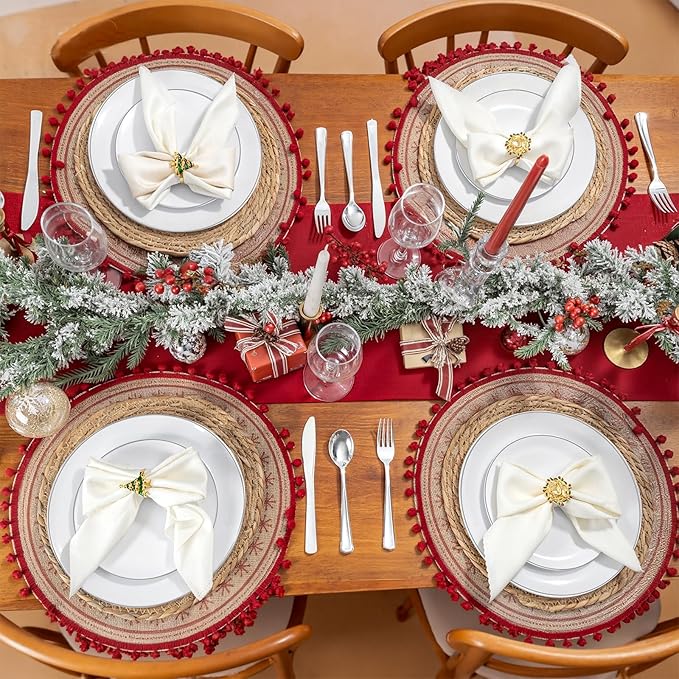 KIRE 100PCS Silver Plastic Plates - Heavy Duty White Disposable Plates with Silver Rim for Party/Wedding - Include 50Pcs 10.25inch Dinner Plates and 50Pcs 7.5inch Dessert Plates for Christmas