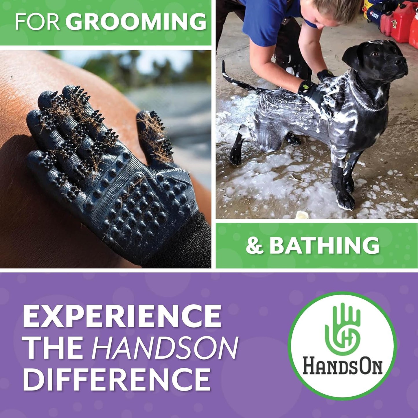 Pet Grooming Gloves – Deshedding & Bath Brush for Dogs & Cats