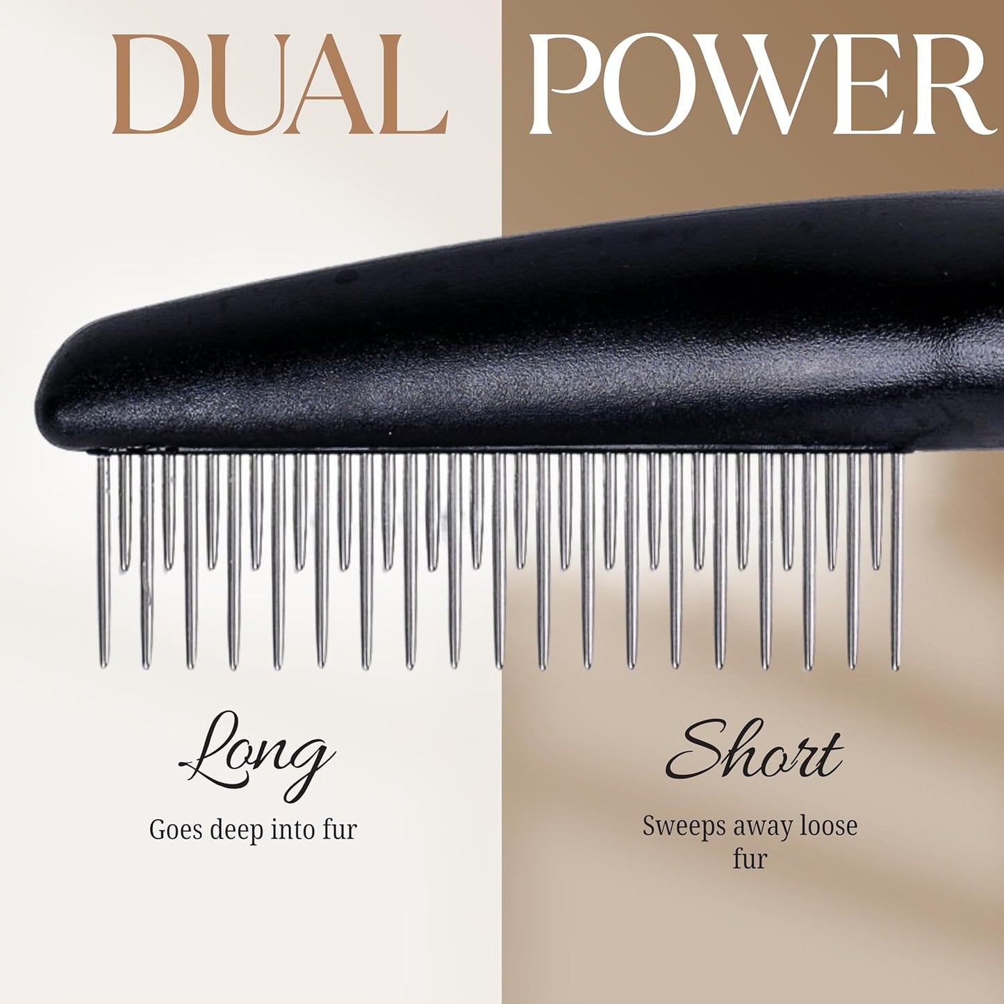 Dog Dematting Comb with Rotating Teeth for Gentle Grooming
