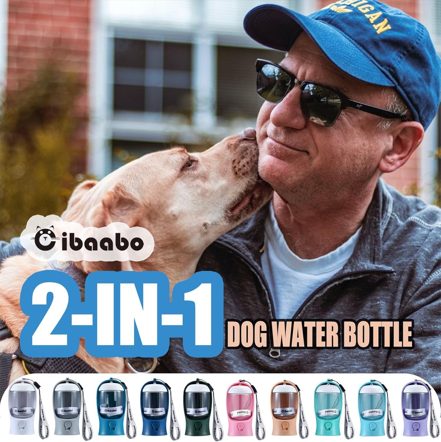 Dog Water Bottle with Food Container for Travel