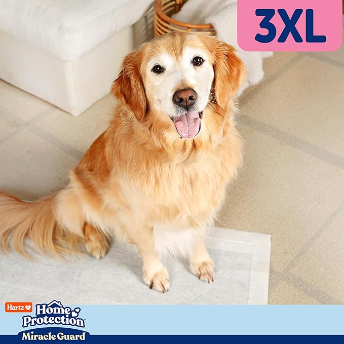 Hartz Home Protection Miracle Guard Dog Pads, 3XL Size 20 Count, 3X Absorbency & 3X Longer use, Won't Leak and Odor Eliminating
