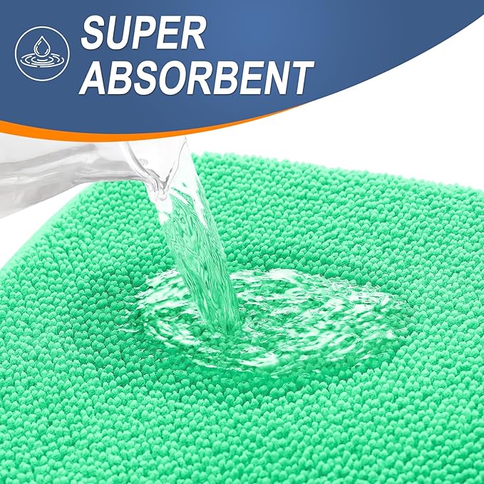 OLANLY Thick Memory Foam Bath Mat Rug 44x24, Extra Soft Absorbent Bathroom Rug, Quick Dry Bath Mats, Non-Slip, Machine Washable Carpet for Bathroom, Tub and Shower, Home Decor Accessories, Mint Green