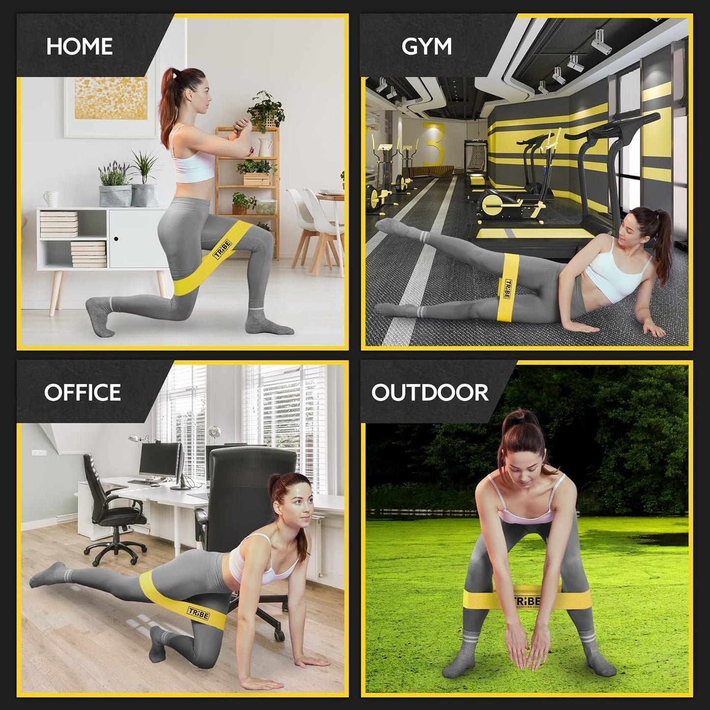 Fabric Resistance Bands Set for Leg and Glute Workout
