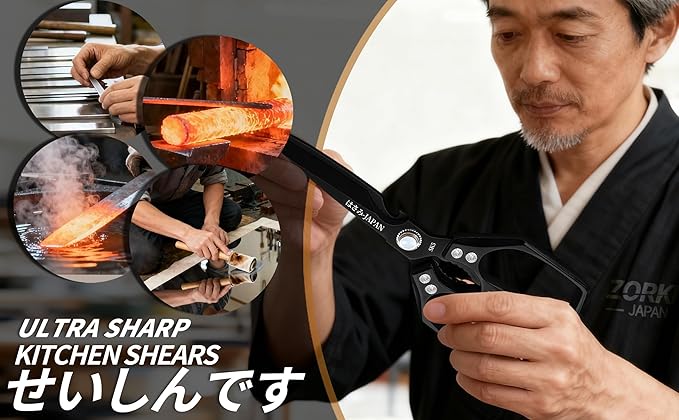 Japanese Kitchen Shears Set, Heavy Duty Poultry Shears All Purpose, Kitchen Meat Scissors for Steak Cutting, Chicken Bones, and Turkey Christmas Gifts for Men Women Mom Dad
