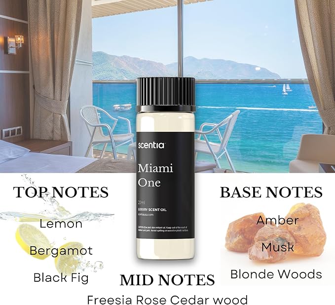 My Way Hotel Diffuser Oil | Aromatherapy Fragrances Inspired by 5-Star Hotels | Luxurious Scents Gift Set-5x20ml Bottles Set-The 1 Hotel Miami Beach & 5-Star Hotels - Thanksgiving & Holiday Gift